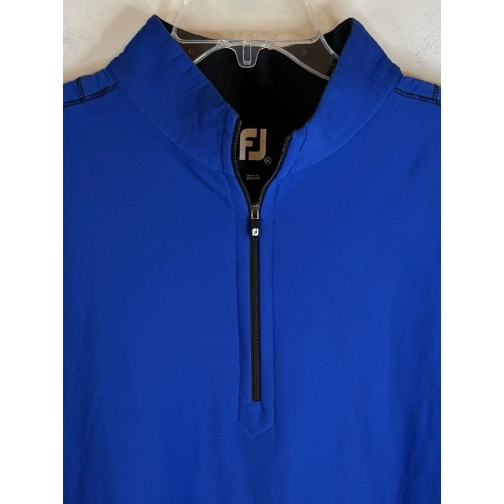 FOOTJOY 1/2 Zip Pullover Golf Vest Men XL Blue Gilet Mock Neck Performance